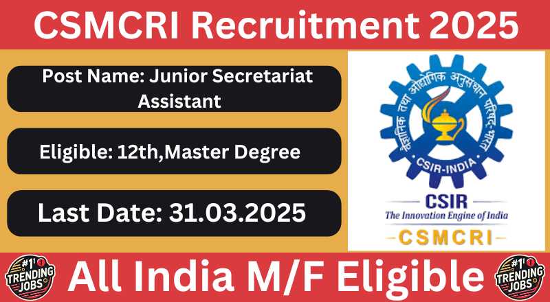 CSMCRI Recruitment 2025