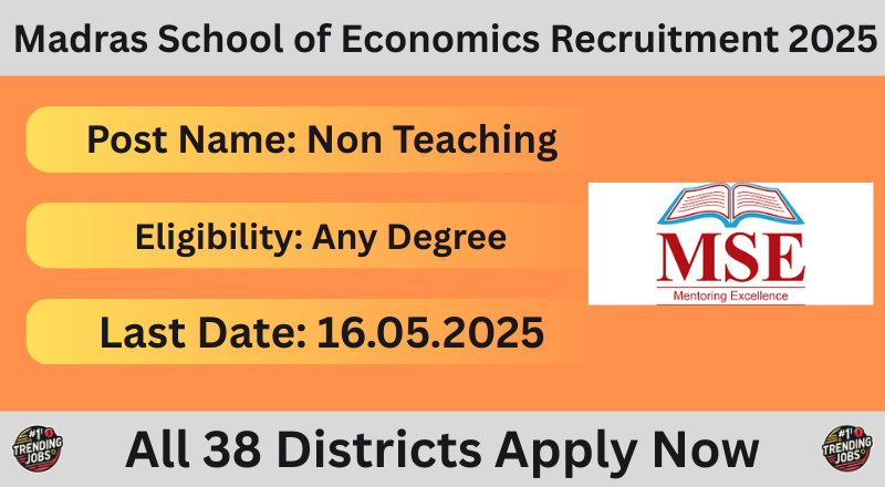 Madras School of Economics Recruitment 2025