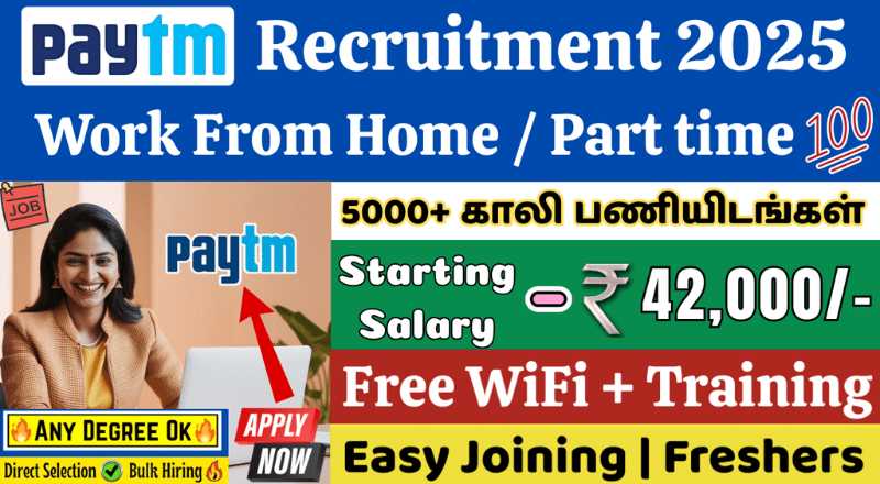Paytm Bulk Work From Home Jobs 2025