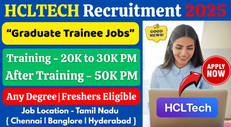 HCL Graduate Trainee Recruitment 2025