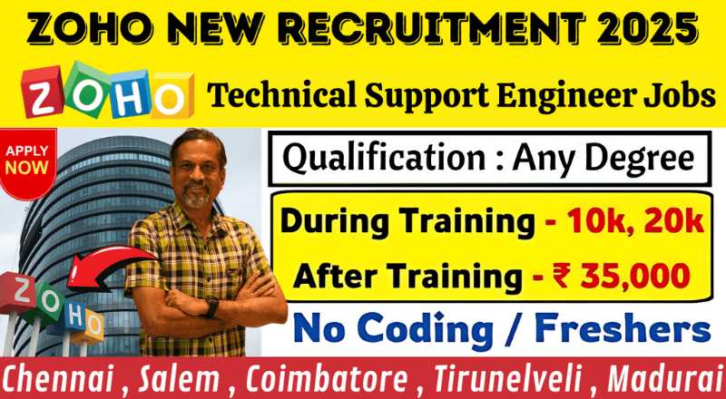 ZOHO Technical Support Engineer Hiring 2025
