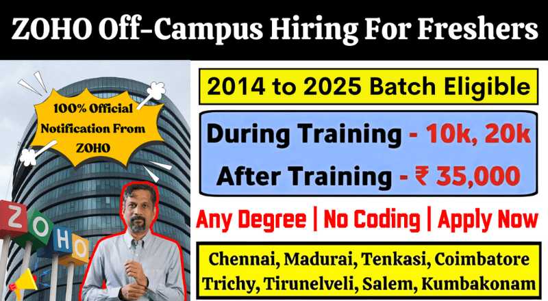 Zoho Off Campus Drive For Freshers in 2025