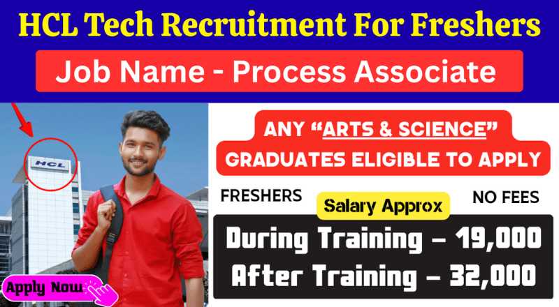 HCL Tech Process Associate Jobs For Freshers in 2025