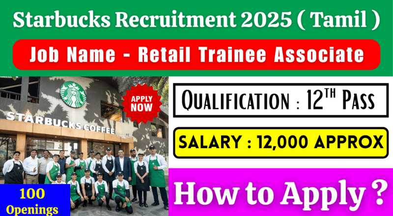 Starbucks Retail Trainee Associate Recruitment 2025