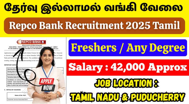 Repco Bank Customer Service Associate Recruitment 2025