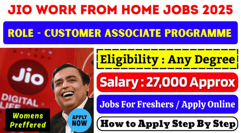 Jio Work From Home Recruitment 2025