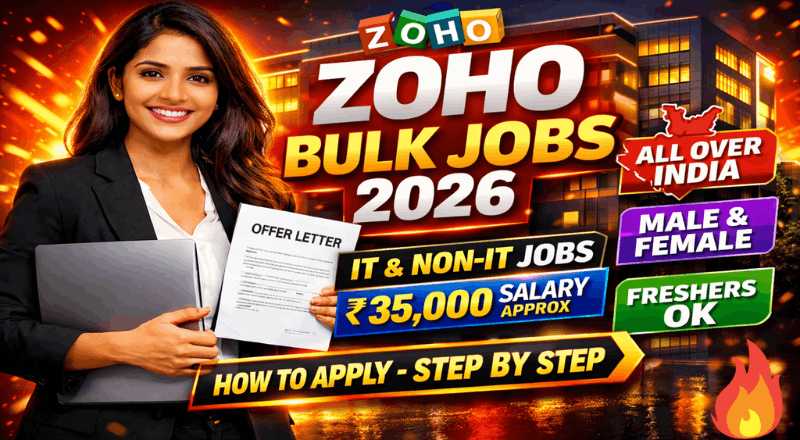 Zoho Bulk Hiring 2026 Multiple Job Openings – Apply Online