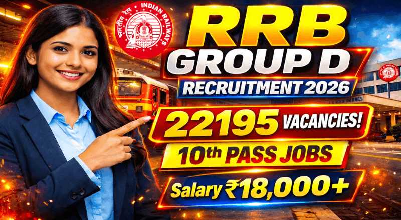 RRB Group D Recruitment 2026 – 22195 Vacancies | Apply Online
