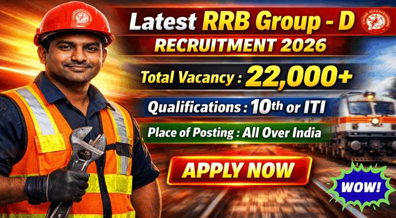 22,195 Vacancies RRB Group D Recruitment 2026