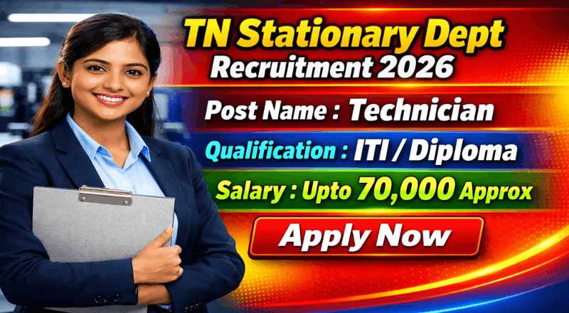 TN Stationery and Printing Department Recruitment 2026