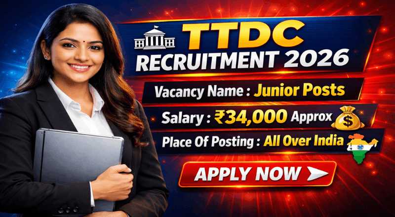 TTDC Recruitment 2026