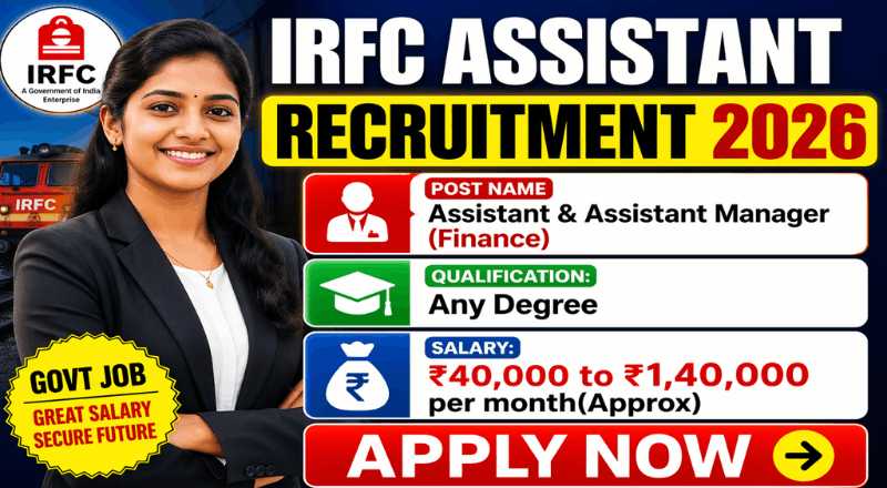 IRFC Assistant Recruitment 2026