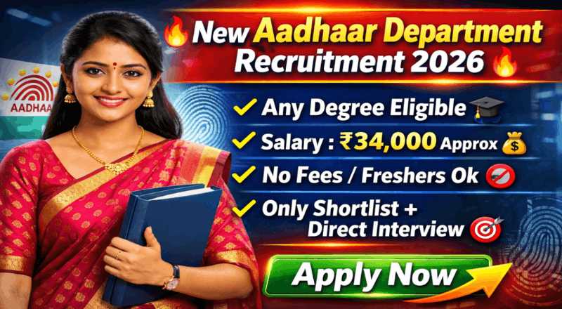 Latest Aadhar Department Recruitment 2026