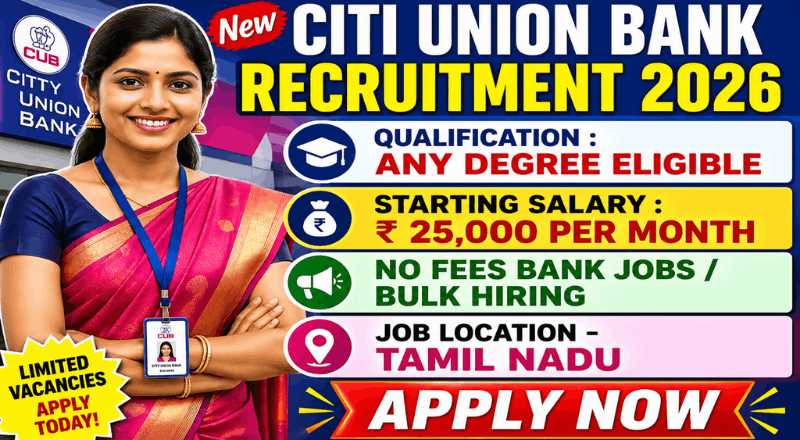 New Citi Union Bank Recruitment 2026