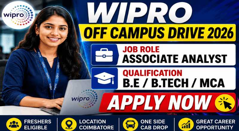 Wipro Off Campus Drive 2026 in Coimbatore