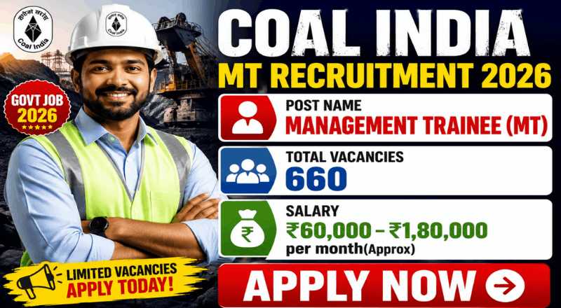 Coal India MT Recruitment 2026