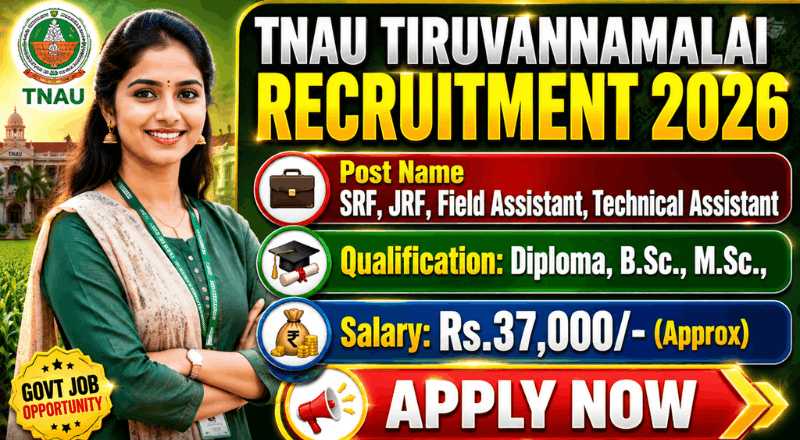 TNAU Tiruvannamalai JRF Recruitment 2026