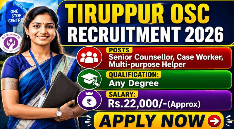Tiruppur OSC Recruitment 2026