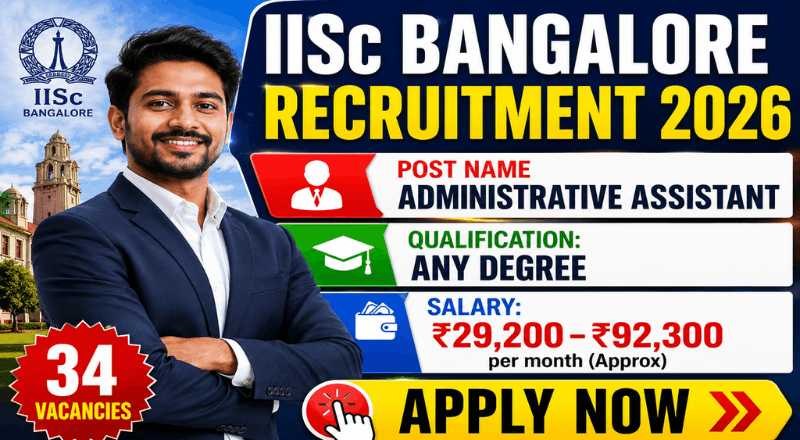 IISc Bangalore Recruitment 2026